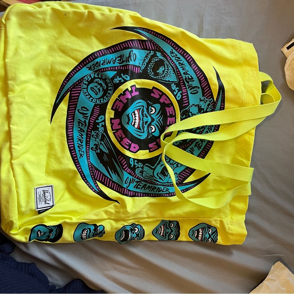 Herschel Supply Company Yellow Tote Bag with Graphic Design